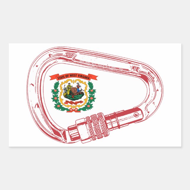 West Virginia Flag Climbing Carabiner Sticker (Front)