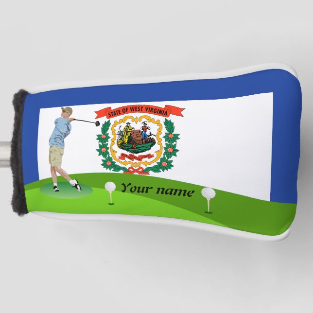 West Virginia flag Golf Head Cover (Front)