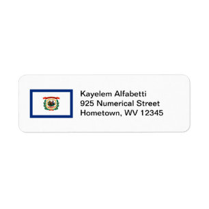 West Virginia Flag Return Address Label
