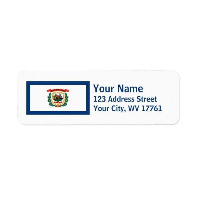 West Virginia Flag Return Address Labels (Front)