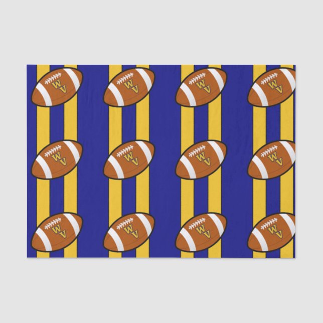 West Virginia Football Blue and Gold Pride Tissue Paper (Front)