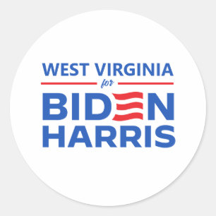 West Virginia for Biden Harris Classic Round Sticker
