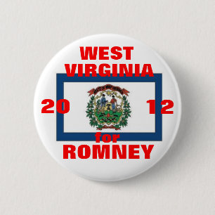 West Virginia for Romney 2012 2 Inch Round Button
