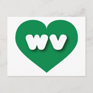 West Virginia green heart -  I love wv Postcard
