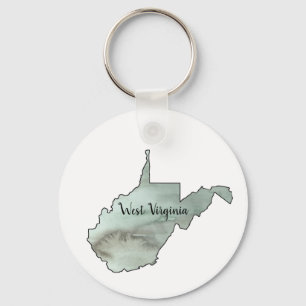 West Virginia Illustration Painting Keychain