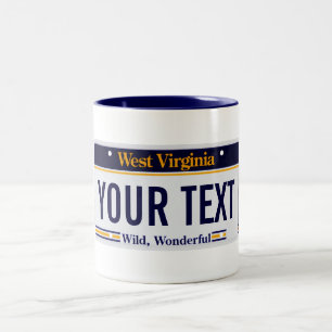 West Virginia license plate mug