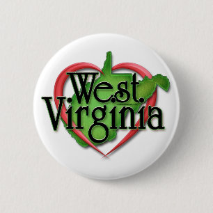 West Virginia Love Hug 2 Inch Round Button
