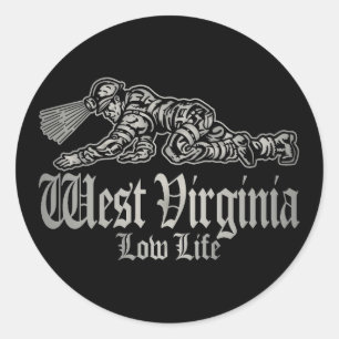 WEST VIRGINIA LOW LIFE CLASSIC ROUND STICKER