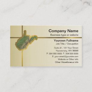 West Virginia Map Business Card