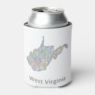 West Virginia map Can Cooler