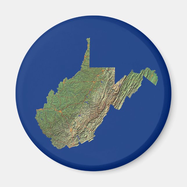 West Virginia Map Magnet (Front)