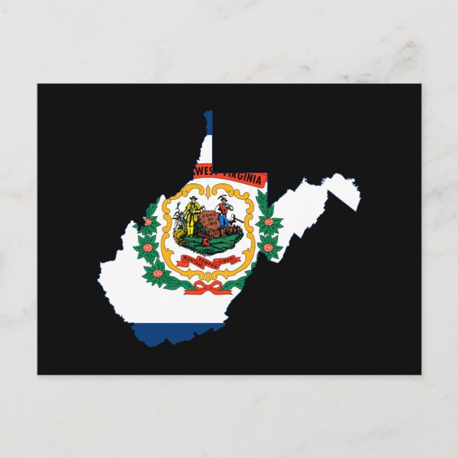WEST VIRGINIA MAP POSTCARD (Front)