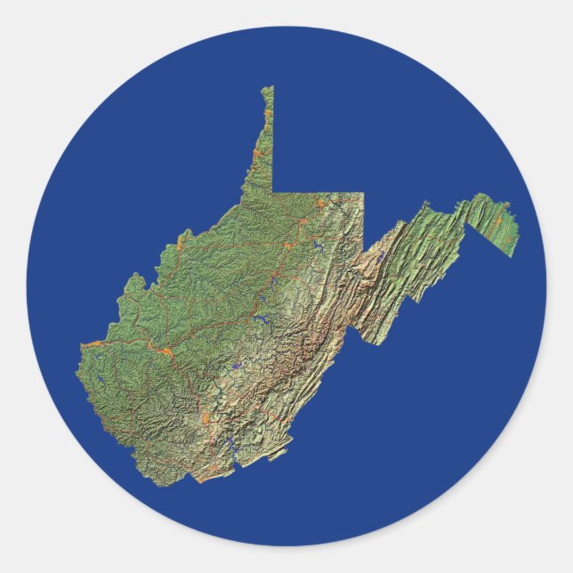 West Virginia Map Sticker (Front)