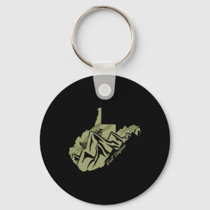 West Virginia Mountain Bike Riding Wv Biking State Keychain