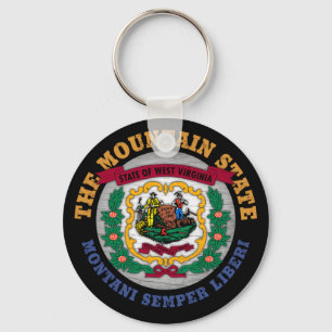 WEST VIRGINIA MOUNTAIN STATE FLAG KEYCHAIN