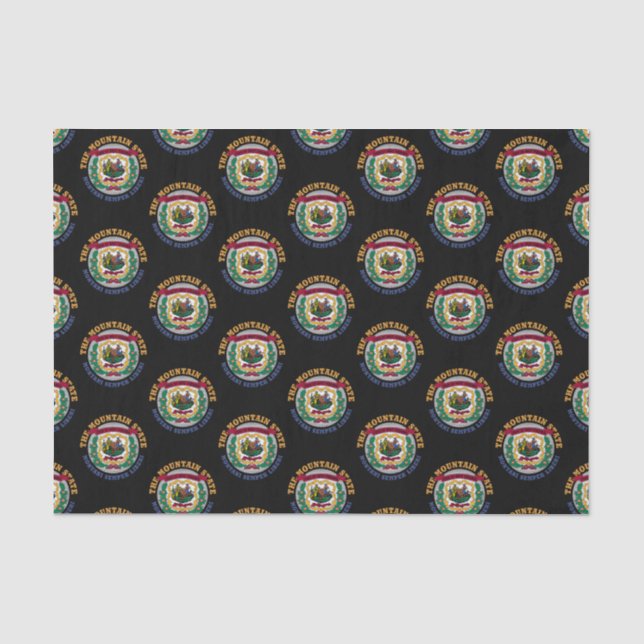 WEST VIRGINIA MOUNTAIN STATE FLAG TISSUE PAPER (Front)