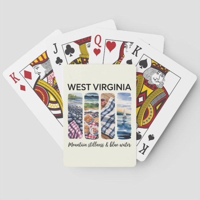West Virginia – Mountain Stillness & Blue Water Playing Cards (Back)