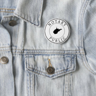 West Virginia Notary Public 2 Inch Round Button