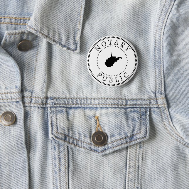 West Virginia Notary Public  2 Inch Round Button (In Situ)