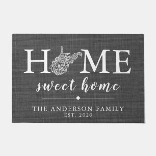 WEST VIRGINIA Personalized State Doormat