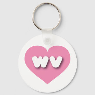 West Virginia pink heart - I love wv Keychain