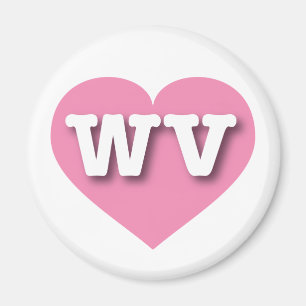 West Virginia Pink Heart - I love WV Magnet