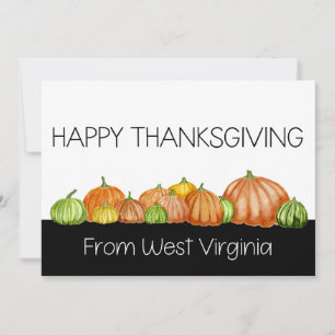 West Virginia pumpkins Thanksgiving Card