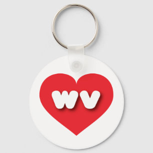 West Virginia red heart - I love wv Keychain