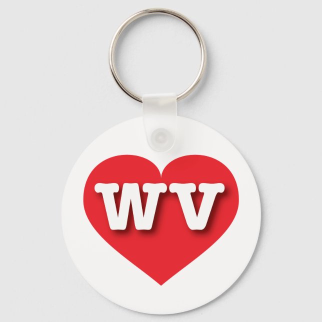 West Virginia Red Heart - I love WV Keychain (Front)
