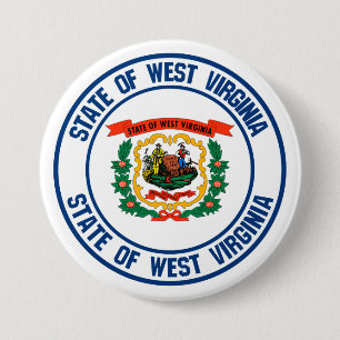 West Virginia Round Emblem 3 Inch Round Button