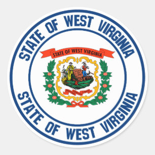 West Virginia Round Emblem Classic Round Sticker
