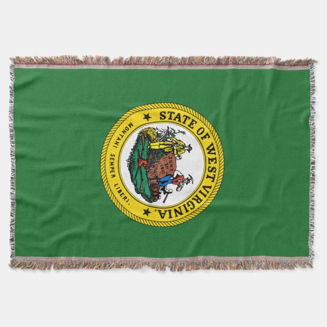 West Virginia seal, American state seal Throw Blanket (Front)