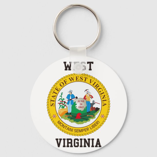 West Virginia Seal Keychain (Front)