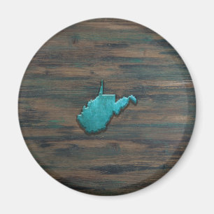 West Virginia Shape Teal Magnet