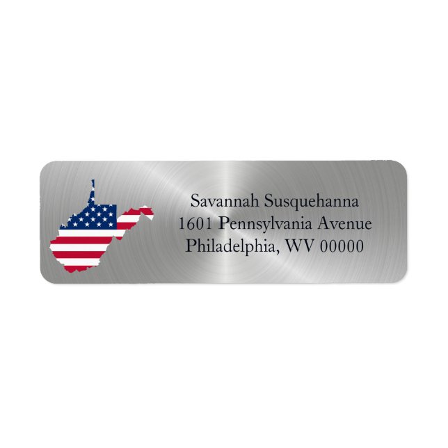 West Virginia Silver American Flag Patriotic (Front)