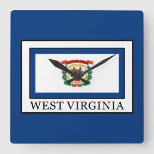 West Virginia Square Wall Clock
