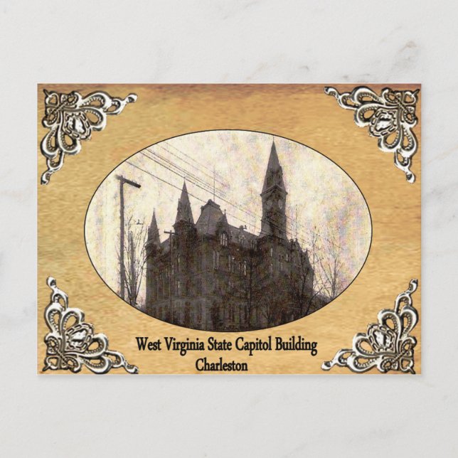 West Virginia State Capitol Building Old Postcard (Front)