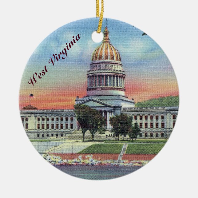 West Virginia State Capitol Ceramic Ornament (Front)