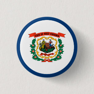 West Virginia State Flag 1 Inch Round Button
