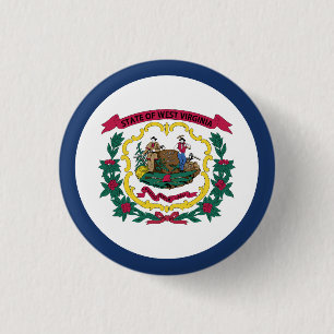 West Virginia State Flag 1 Inch Round Button