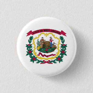West Virginia State Flag 1 Inch Round Button