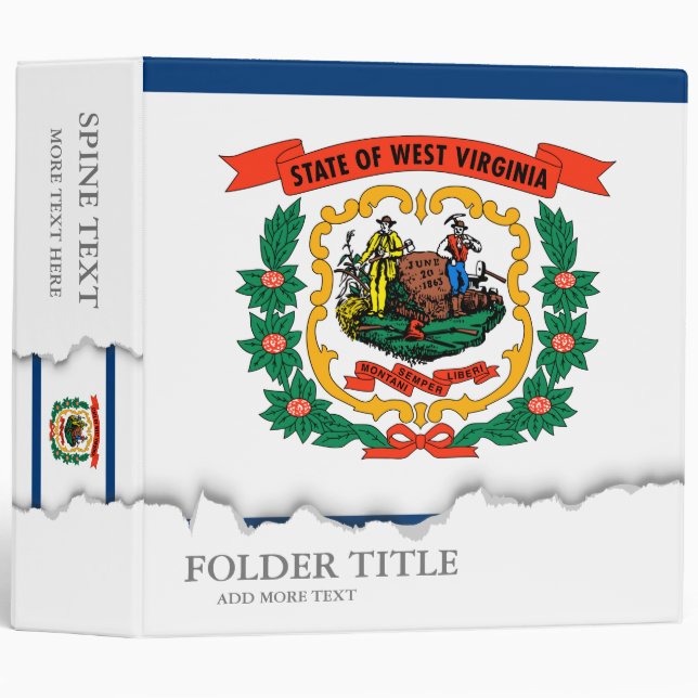 West Virginia State Flag Binder (Front/Spine)