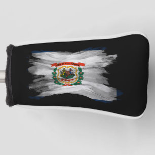 West Virginia state flag brush stroke Golf Head Cover