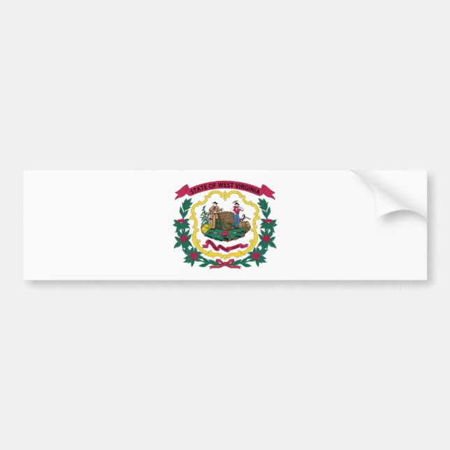 West Virginia State Flag Bumper Sticker (Front)