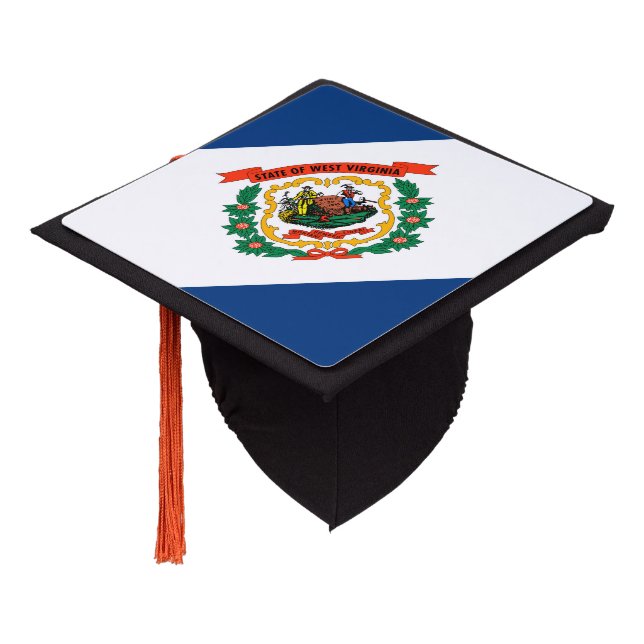West Virginia State Flag Design Graduation Cap Topper (Angled)