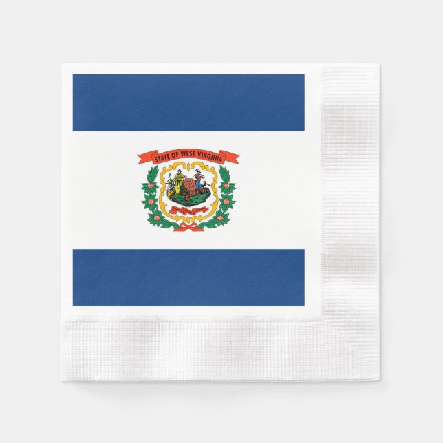 West Virginia State Flag Design Napkin (Front)