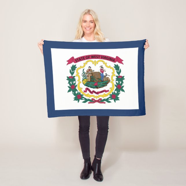 West Virginia State Flag Fleece Blanket (In Situ)