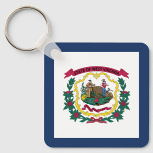 West Virginia State Flag Keychain