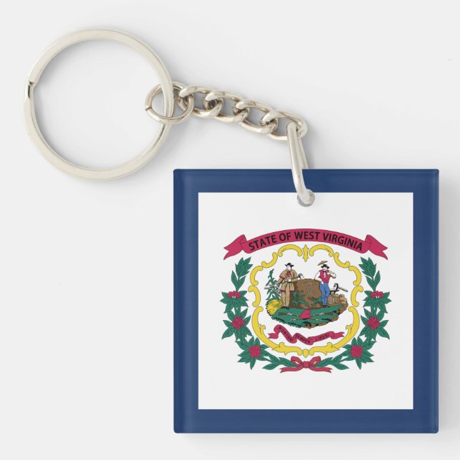 West Virginia State Flag Keychain (Front)