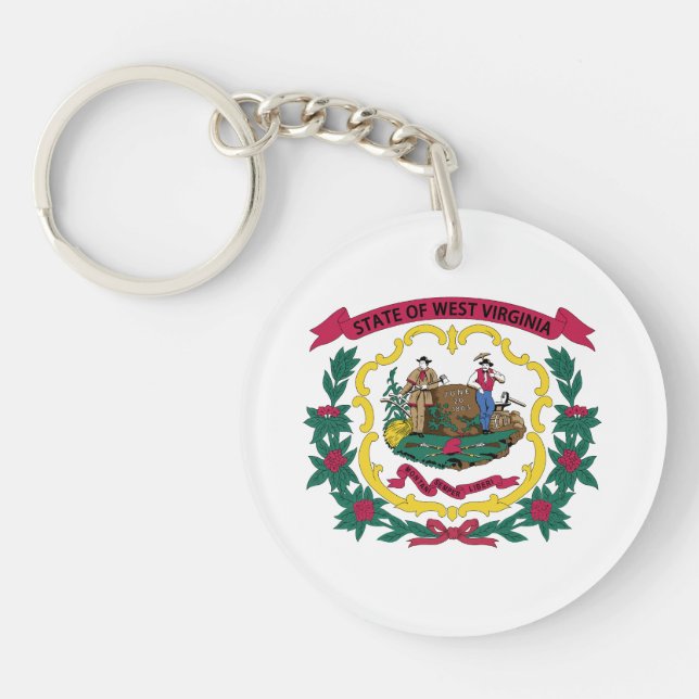 West Virginia State Flag Keychain (Front)